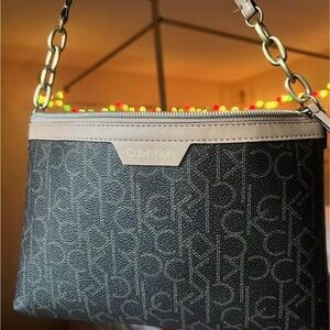 Calvin Klein Black and Cream Women's Bag